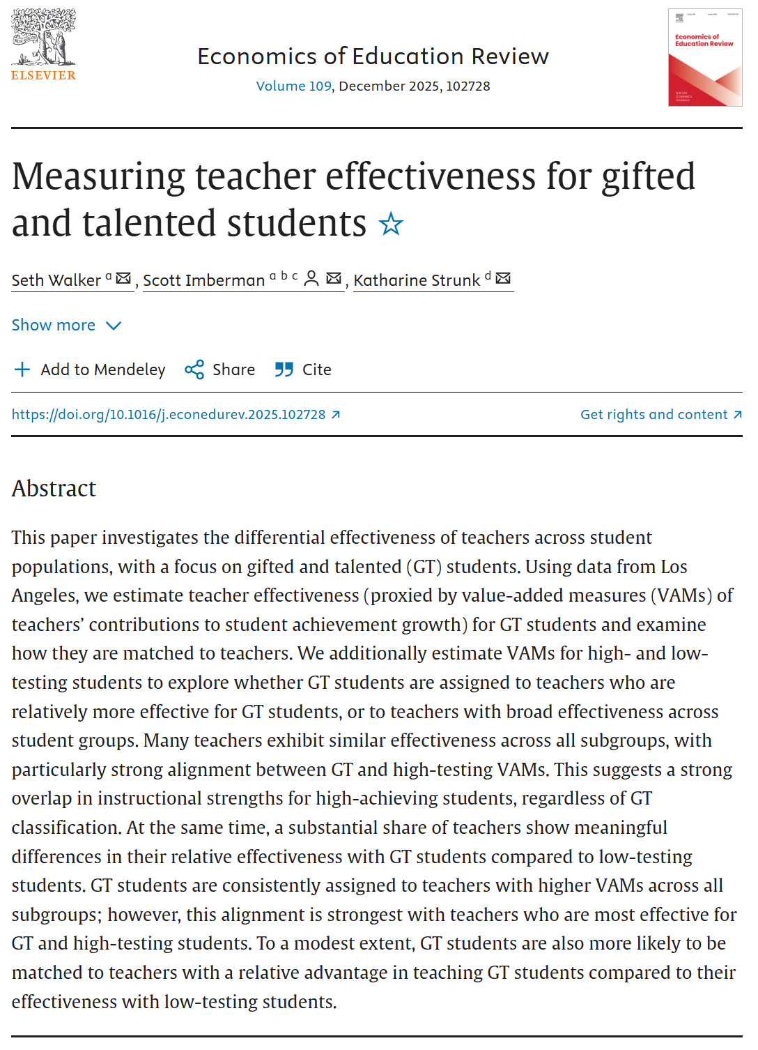 Graphic of Journal article
